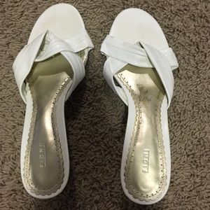 Fioni White Sandal Heels